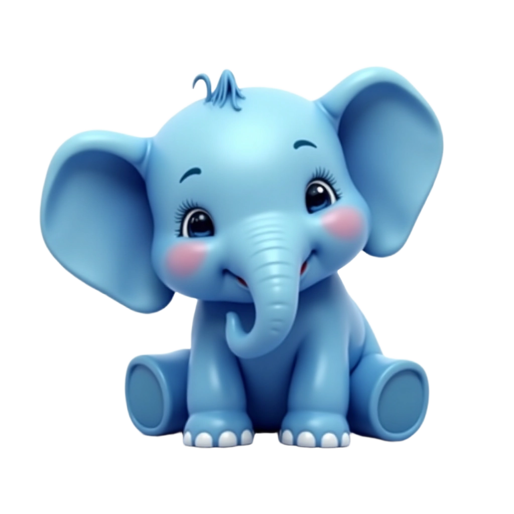 Adorable Blue Elephant